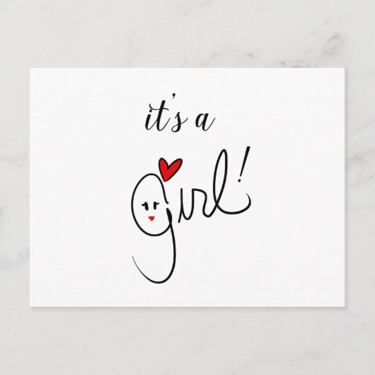 Het is een meisje Briefkaart (Voorkant)