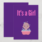 Het is een meisje - bubbelbad kaart (Voorkant / Achterkant)