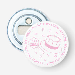 Het is een meisje! button flesopener
