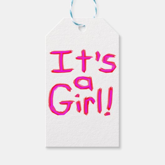 Het is een meisje! cadeaulabel (Voorkant)