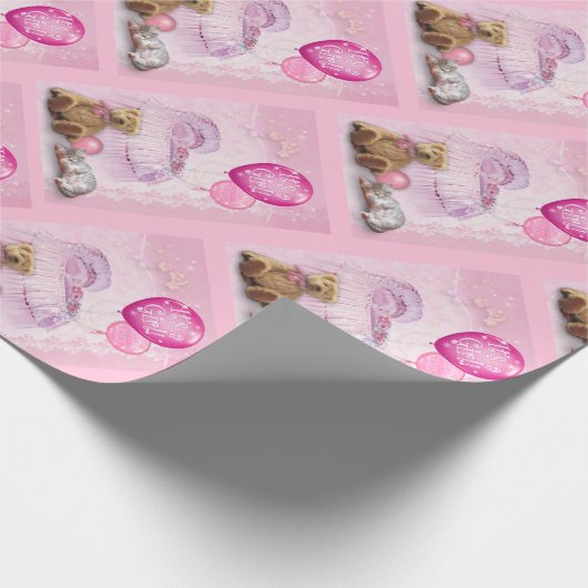 Het is een meisje. cadeaupapier (Hoek)