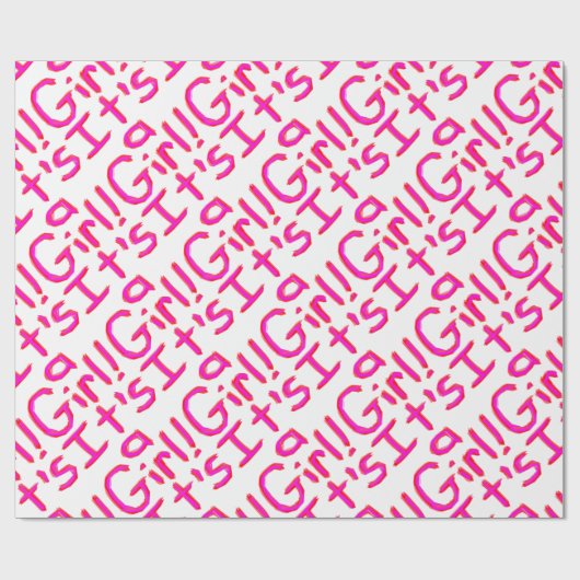 Het is een meisje! cadeaupapier (Vlak)