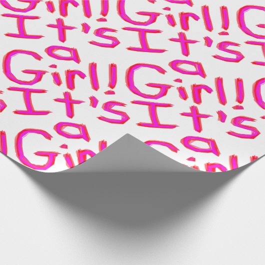 Het is een meisje! cadeaupapier (Hoek)