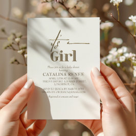 Het is een meisje chique gouden minimalistische Ba Kaart