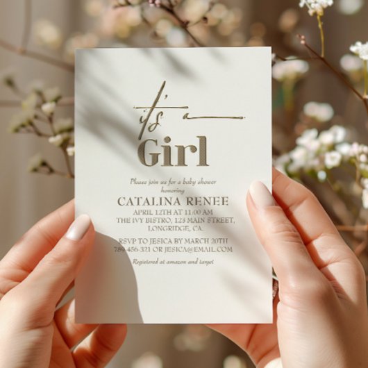 Het is een meisje chique gouden minimalistische Ba Kaart