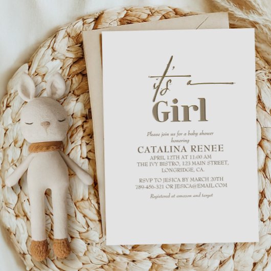 Het is een meisje chique gouden minimalistische Ba Kaart