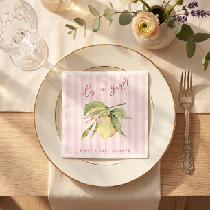 Het is een meisje citroen baby shower servet