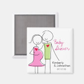 Het is een meisje, Coed Baby shower Magnet Favors (Voorkant / Achterkant)