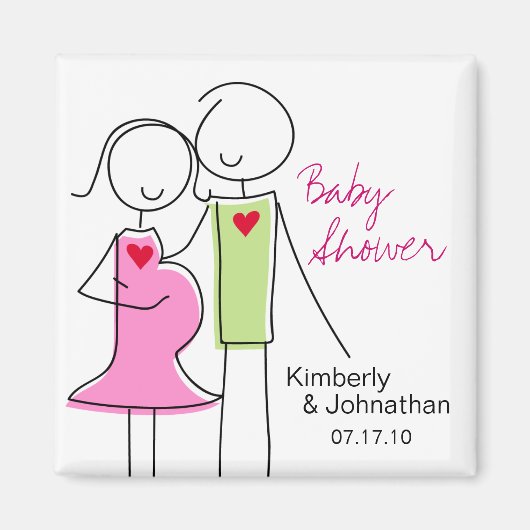 Het is een meisje, Coed Baby shower Magnet Favors (Voorkant)