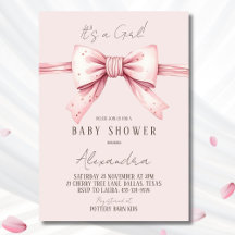 Het is een meisje Coquette Blush Pink Bow Baby sho