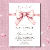 Het is een meisje Coquette Pink Bow Baby shower Kaart