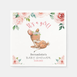 Het is een meisje! Cute Fawn Baby shower Napkins Servet