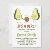 Het is een meisje Cute geruite Avocado Baby Shower Kaart