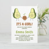 Het is een meisje Cute geruite Avocado Baby Shower Kaart