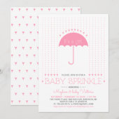 Het is een meisje | Cute Hearts & Umbrella Baby Sp Kaart (Voorkant / Achterkant)