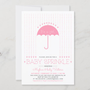 Het is een meisje Cute Hearts & Umbrella Baby Sp Kaart