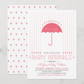 Het is een meisje | Cute Hearts & Umbrella Baby Sp Kaart (Voorkant / Achterkant)