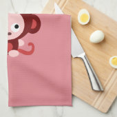 Het is een meisje. Cute Monkey Theedoek (Quarter Fold)