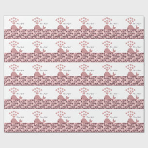 Het is een meisje! Cute roze walvis Cadeaupapier
