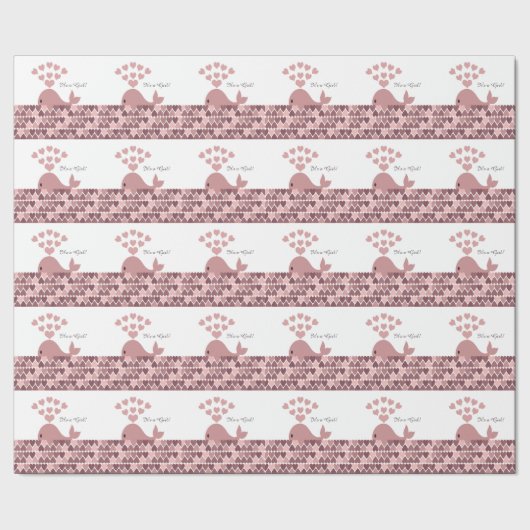Het is een meisje! Cute roze walvis Cadeaupapier (Zoom)