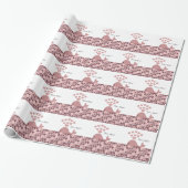 Het is een meisje! Cute roze walvis Cadeaupapier (Uitgerold)