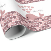 Het is een meisje! Cute roze walvis Cadeaupapier (Rol Hoek)