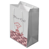 Het is een meisje! Cute roze walvis Medium Cadeauzakje (Achterkant Gekanteld)