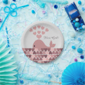 Het is een meisje! Cute roze walvis Papieren Bordje (Feest)