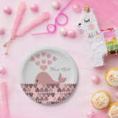 Het is een meisje! Cute roze walvis Papieren Bordje (Feest)