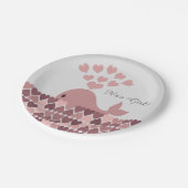 Het is een meisje! Cute roze walvis Papieren Bordje (Gekanteld)