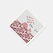 Het is een meisje! Cute roze walvis Servet (Hoek)