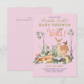 Het is een MEISJE! Cute Woodland Baby Animals Show (Voorkant / Achterkant)