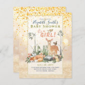 Het is een MEISJE! Cute Woodland Baby Dieren Showe (Voorkant / Achterkant)