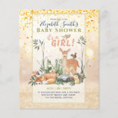 Het is een MEISJE! Cute Woodland Baby Dieren Showe (Voorkant)