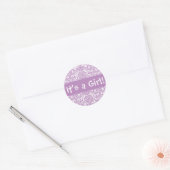Het is een meisje! Damask Envelope Sticker Seal (Envelop)