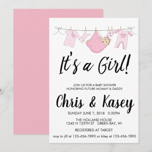 Het is een meisje dat droomt kaart (Voorkant / Achterkant)