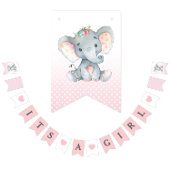 Het is een meisje dat flags banner olifant roze bu