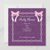 Het is een meisje dat Paarse Baby shower laat zien Kaart (Achterkant)