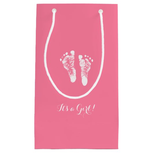 Het is een meisje dat roze pasgeboren baby-meisje  klein cadeauzakje (Voorkant)