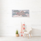 het is een meisje dat roze wolk glimlacht in alle  spandoek (Insitu)