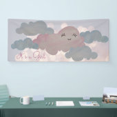 het is een meisje dat roze wolk glimlacht in alle  spandoek (Beurs)