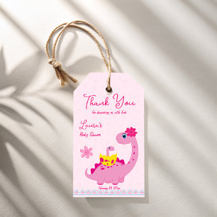 Het is een meisje dat snel uitkomt op dinosaurus b cadeaulabel