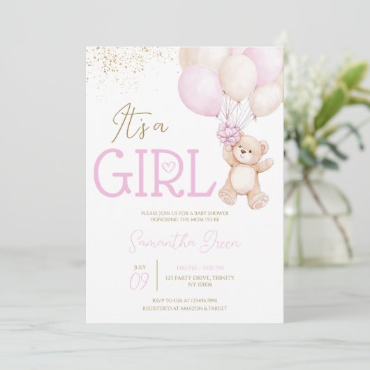 Het is een meisje dat we nauwelijks kunnen wachten kaart (Staand voorkant)