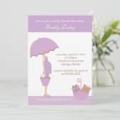 {het is een meisje!} de uitnodiging van het baby s (Staand voorkant)