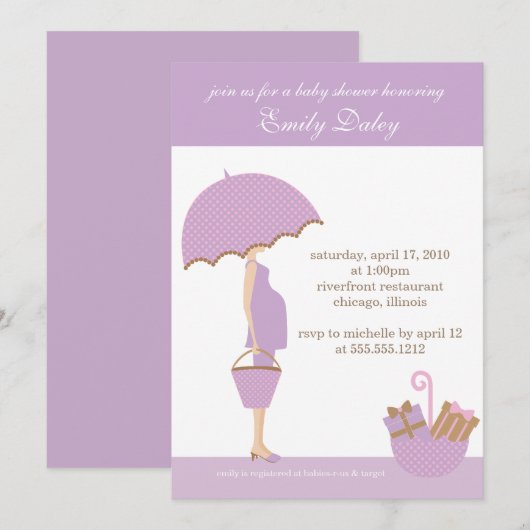 {het is een meisje!} de uitnodiging van het baby s (Voorkant / Achterkant)