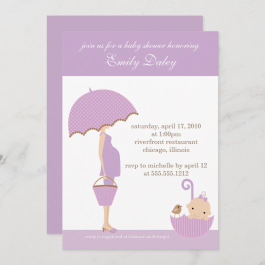 {het is een meisje!} de uitnodiging van het baby s (Voorkant / Achterkant)