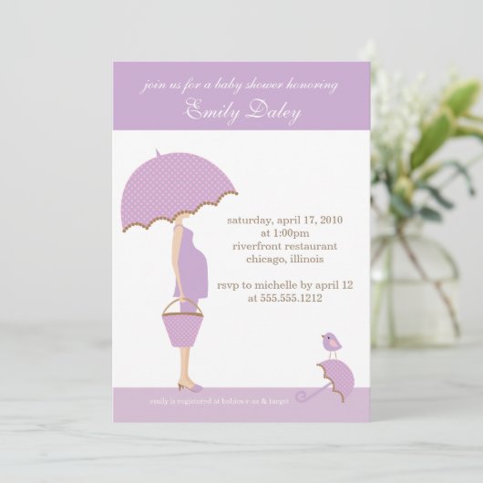 {het is een meisje!} de uitnodiging van het baby s (Staand voorkant)