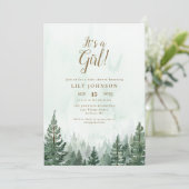 Het is een meisje dennenboom bos Baby shower Kaart (Staand voorkant)