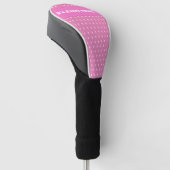 Het is een meisje ding roze heldere polka stippen  golfheadcover (Schuin)