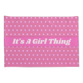 Het is een meisje ding roze heldere polka stippen kussensloop (Achterkant-Rechts)